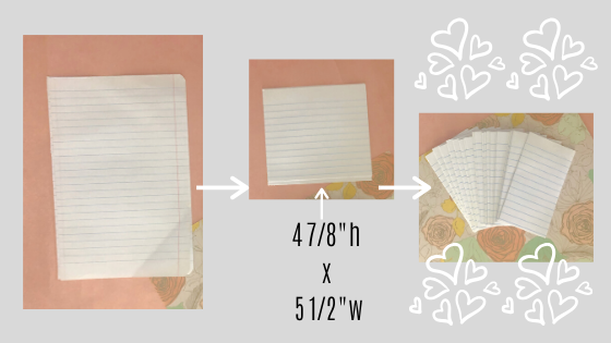 vday journal paper sizes