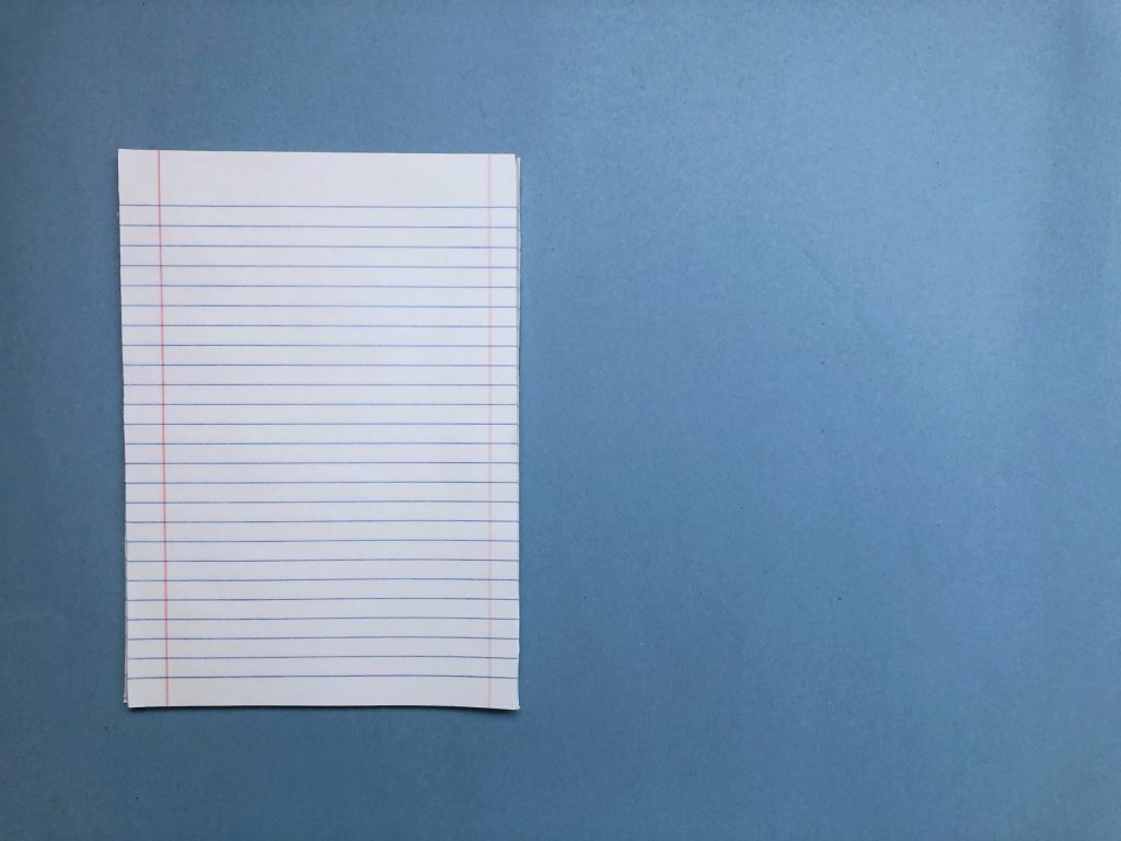 a notepad front