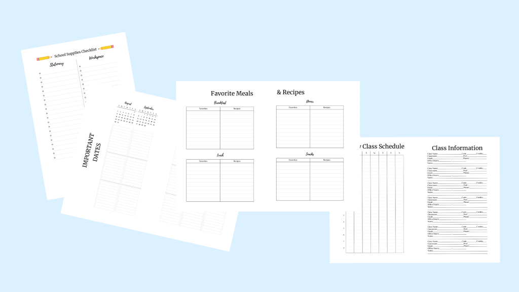 college planner images semester