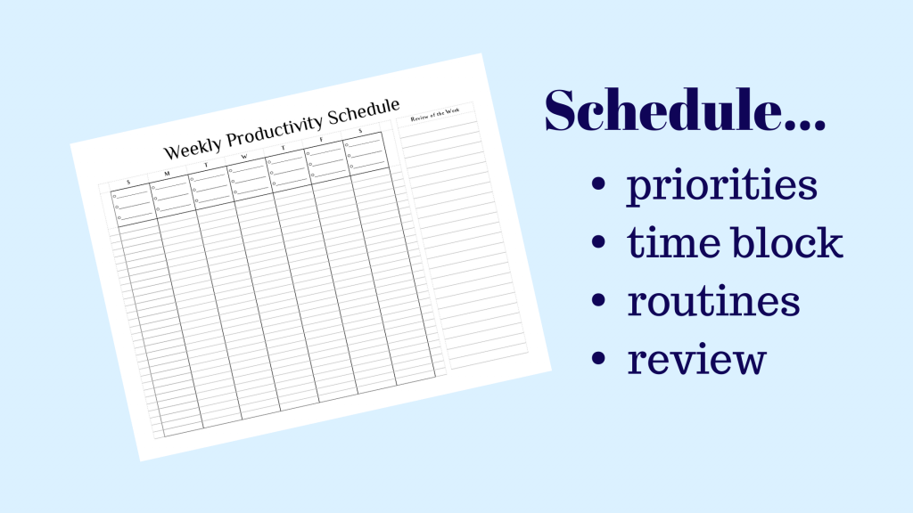 weekly schedule template promo