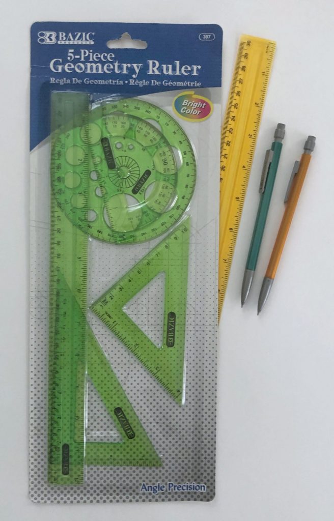 rulers and pencils