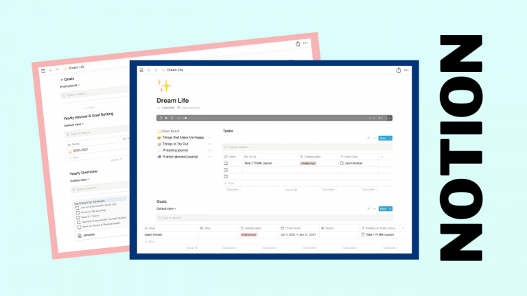 Goal Setting Page in Notion